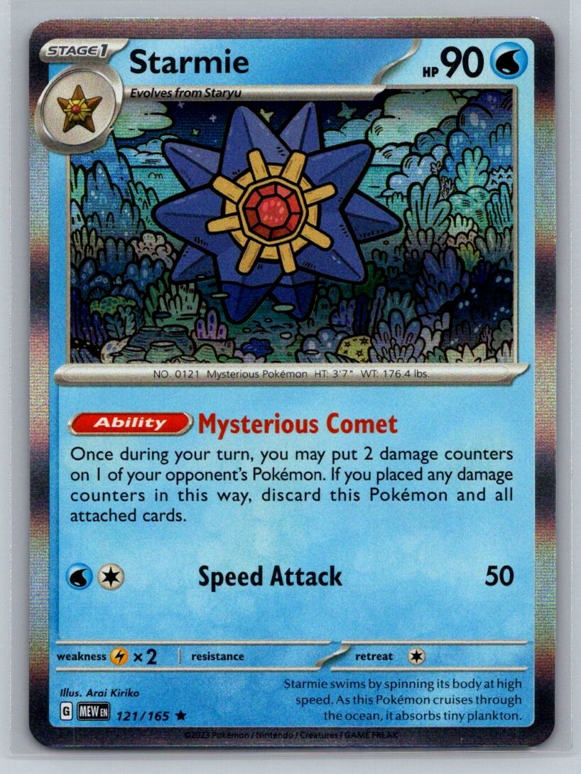 Starmie #121/165 SV: Scarlet & Violet 151 Holo Rare - Pokemon Cards H17