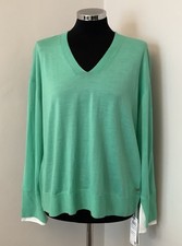 Marc Cain Virgin Wool Sweater With Shirt Cuff Size N6 Uk 18 New With Tickets 
