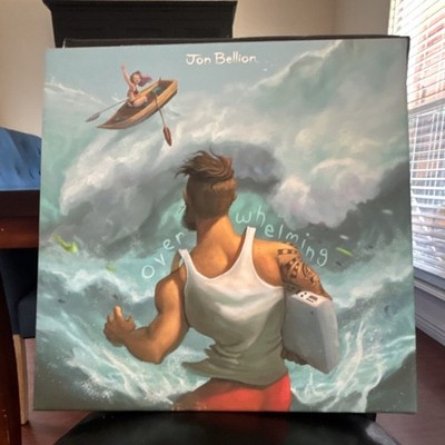 Jon Bellion Overwhelming Canvas Painting Realism Fantasy Surfing Ocean Boat