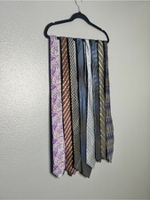 Men's Assorted Patterned Neck Tie Collection - Purple, Brown, Blue, Black