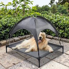 Portable Outdoor Dog Bed Canopy Summer Camping UV Resistant Gray Tent for Pets