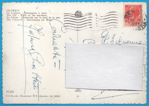 Genova Nervi Scogliera Anno 1955 FG cartolina vintage postcard postkarte MA2186 - Picture 2 of 2