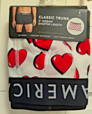 American Eagle White w/ Red Hearts Trunk Boxer Briefs 3" Inseam  NWT