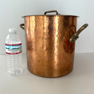 VTG Williams Sonoma France Copper Stock Pot 12 Quarts Tin Lined w/ Lid BEAUTIFUL