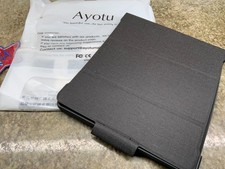 Ayotu Tri Fold Case for Kindle Scribe 2022 Black Hard Cover Auto Sleep