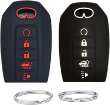 Smart Key Fob Cover Compatible with 2022-2019 QX60 QX50 Q50 Black Black-R