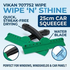 Vikan 707752 Wipe 'n' Shine 25cm Car Squeegee Water Blade Window Dryer