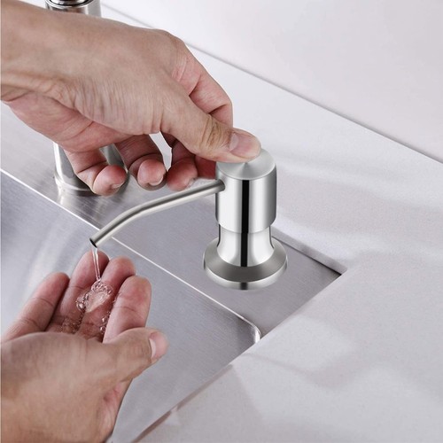 Kitchen Sink Soap Dispenser, Brushed Nickel Countertop Soap Dispenser Pump, 4... - Zdjęcie 5 z 7