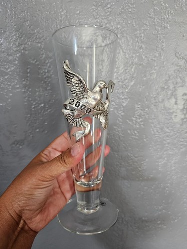 2000 Arthur Court Animal Series Pilsner Glasses With Pewter Bird Animal Bust - Picture 13 of 18