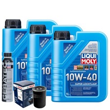 Motoröl 10W40 LIQUI MOLY Super Leichtlauf 3L+BOSCH Ölfilter +Cera Tec