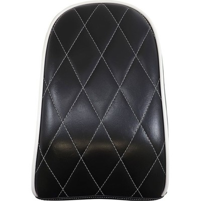 Bare Bones Pillion Pad White Diamond Stitch - Black - FL/FX '18-22 LYB-007PDMWTP