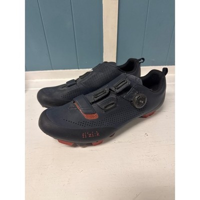 Fizik Terra X5 Navy Blue/Red Mountain Bike Cycling Shoes - Great Condition 10.5