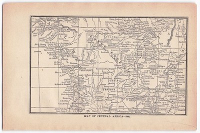 1884 Central Africa Map Print Vintage Book Print Congo Free State