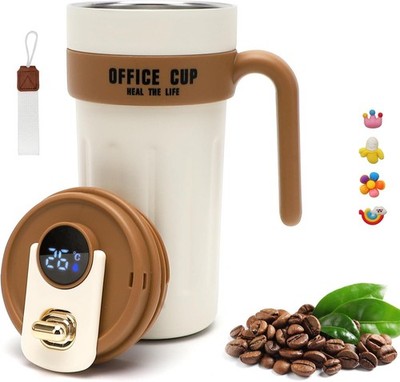 Kaffee Thermoskanne mit Temperaturanzeige & Deckel Kaffeetassen Thermobecher