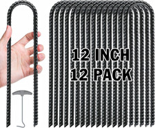 Trampolines Wind Stakes,Heavy Duty U Shaped Rebar Tent Stakes Ground Anchors Gal