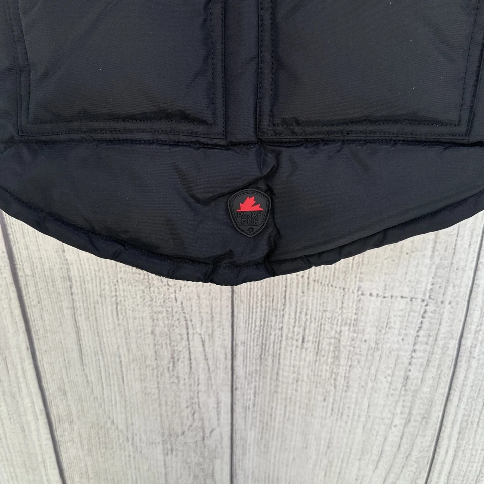 Abrigo Pajar Cachorro Perro GRANDE Negro Barnard Aislado Capucha Acolchado Puffer Chaqueta Foto 2 de 4