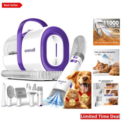 Ultimate Pet Grooming Vacuum with 7-in-1 Tools: Portable & Rechargeable Solution