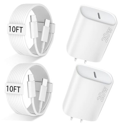 iPhone 16 Pro Max Charger Fast Charging Long USB C Charging Cable 10FT White