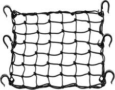 Small Cargo Net with 6 Thicken Hooks, 15"x15" Stretches to 30"x30"  High Quality