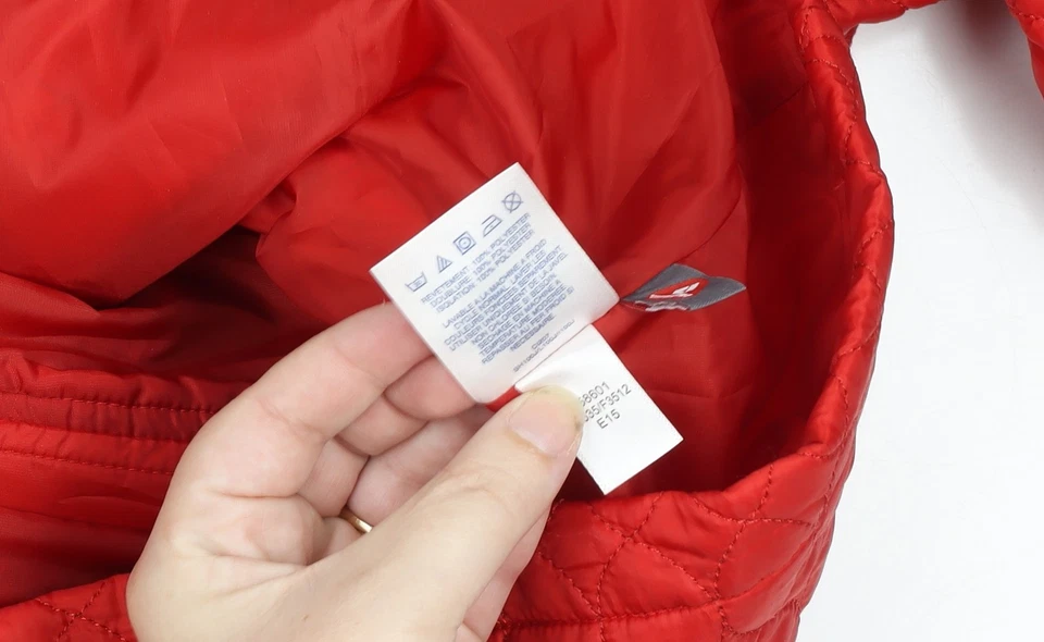 Lands' End Women Red Quilted Mid-Length Jacket XS Polyester - Image 4 of 4