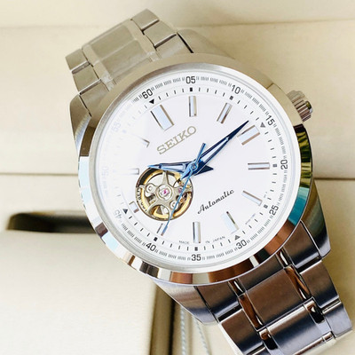 Seiko Automatic White Dial Open Heart SCVE049 Men's Watch