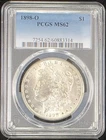 1898 O Morgan Silver Dollar PCGS MS62 Graded US Coin Slab New Orleans Mint