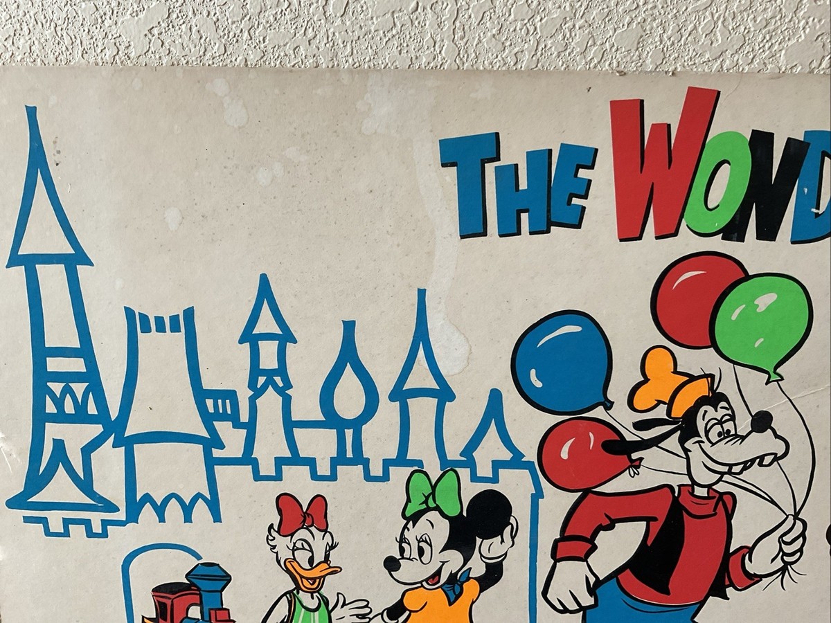 Rare! Vintage 47” Walt Disney Store Display Sign Mickey Mouse