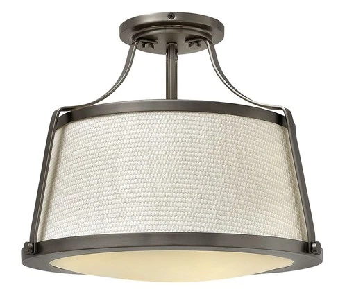 Hinkley Lighting 3521 Charlotte 1 Light 16"W Semi-Flush Ceiling - Nickel - Picture 1 of 8