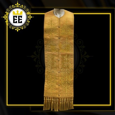 Orthodox Epitrachelion Gold Embroidered Stole, Priest Liturgical Vestment