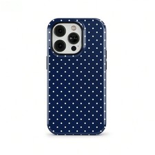 Blue Brown Polka Dot Phone Case Slim Shockproof Cover for iPhone 11-17