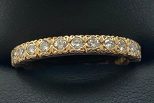 LARGE FINGER SUPERB 18CT GOLD ENGLISH HALLMARKED DIAMOND HALF ETERNITY RING