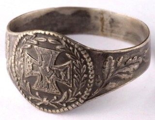 German empire WW1 Iron Cross Ring 800 Silver WWI Military award decoration Order