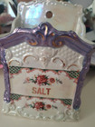 German Lusterware - Salt Box - Canister Vintage Gold Trim Opalescent Porcelain