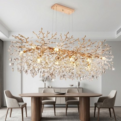 49'' Tree Branch K9 Crystal Chandelier Luxury Pendant Light Ceiling Lamp Fixture