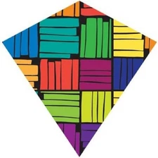 X-Kites 25" ColorMax Nylon Kite w/Line, Winder, & Skytails  - Rectangle