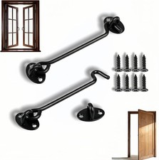 Heavy Duty 6 Inch Hook and Eye Lock, 2 Pack Stainless Steel Sliding Barn Door
