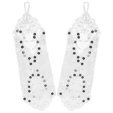 1 Pair Floral Lace Fingerless Gloves - Bride White Bridal Wedding Glove -