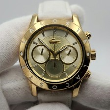 Lacoste Ladies Gold Tone w/ White Strap Quartz Chronograph Watch