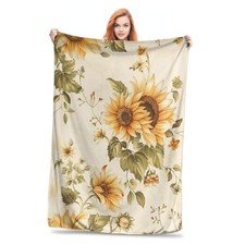 Pastoral Elegance Sunflower Throw Blanket - Soft, Cozy, 60x50 Inch Sunflower3