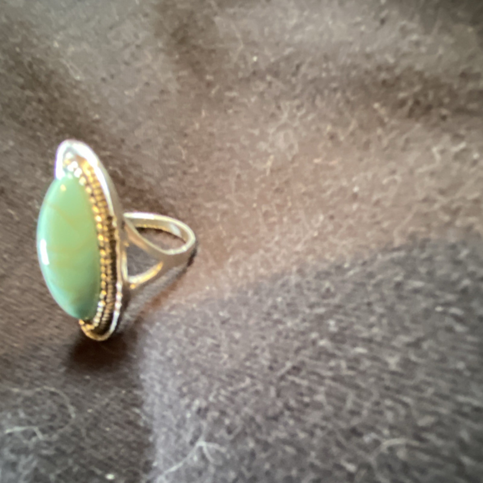 Turquoise Oval Gemstone Silver Ring Native Americ… - image 2