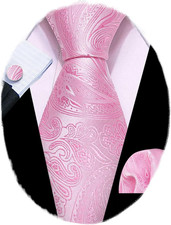 Ties for Men Paisley Silk Neckties Woven Floral Tie Sets Pocket Square Hanky Cuf