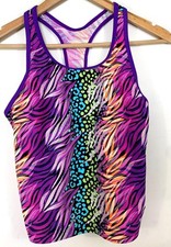 Speedo Size 14 Girls Youth Tankini Tank Swim Top Racer Back Animal Print A18