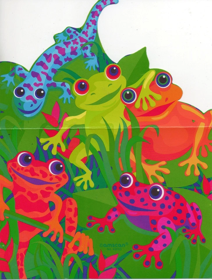 Frogs Rainforest Birthday Party Invitations - Set of 8 - New In Package - Image 3 of 4