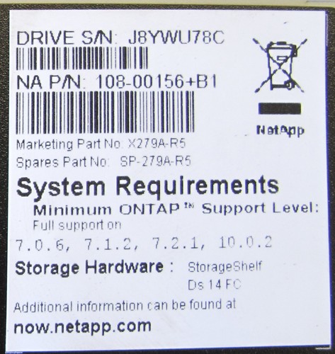 Netapp Hitachi Ultrastar 300Gb 15k FC Laufwerk mit Caddy 108-00156 SP-279A-R5 - Bild 5 von 5