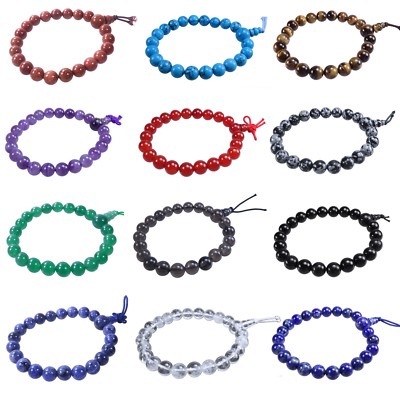 Edelstein Powerarmband Beads Pearls Kugel Buddah Power Kraft Armband 8 mm