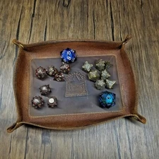 Dnd Dice Tray Sages Portal Branded Crazy Horse Oiled Saddle Leather Full Size