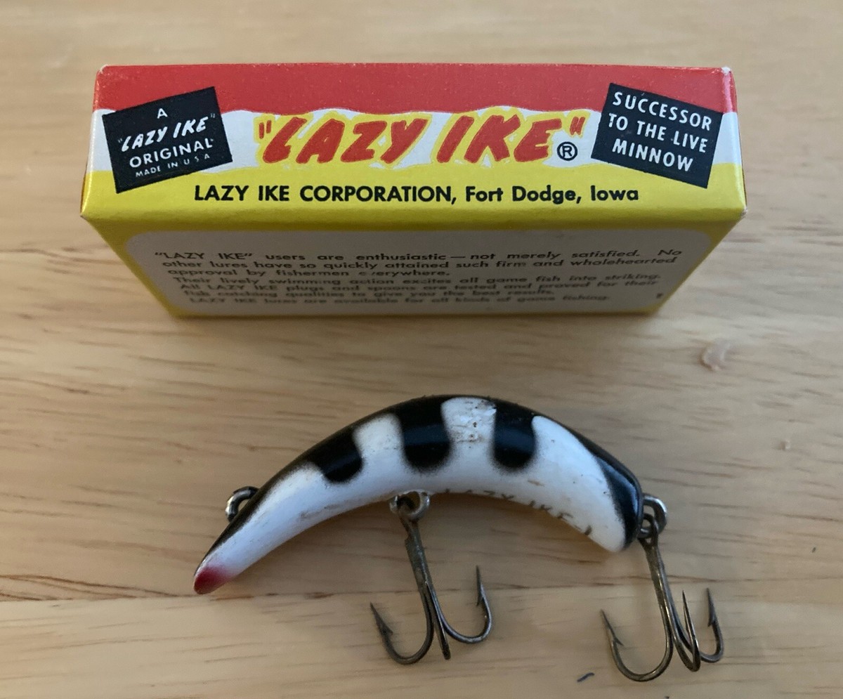 Vintage LAZY IKE lure KL-1 Black Rib (BLR) Lazy Ike - w BOX