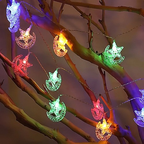 Ramadan Star Moon Crescent String Lights Battery Powered Warm Light Xmas Decor - Picture 5 of 13