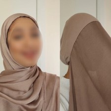 Hijab with Jersey Cap Crinkled Hijab Muslim Islam Shawl Wrap Headscarf for Women