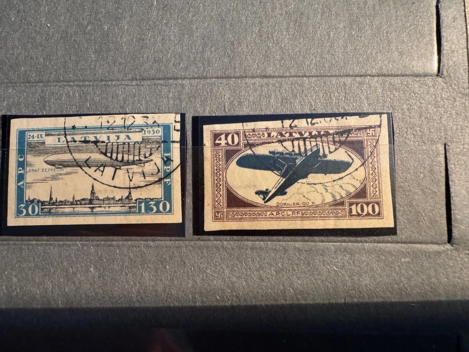 Latvia, Lettland, Sc CB21a-24a imperf.; Mi 228B-231B used/O Air Post/Flugpost - Image 2 of 3